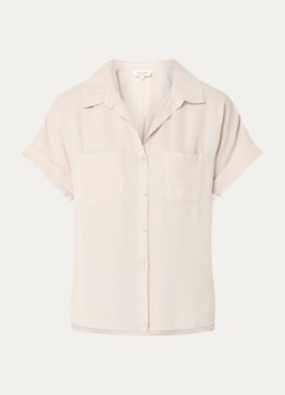 BLLMR Dames Mia blouse met borstzakken in de kleur Lichtgrijs