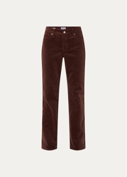 NYDJ Dames Marilyn high waist straight fit chino van corduroy in de kleur Lichtbruin