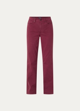 NYDJ Dames Marilyn high waist straight leg jeans met steekzakken in de kleur Bordeauxrood