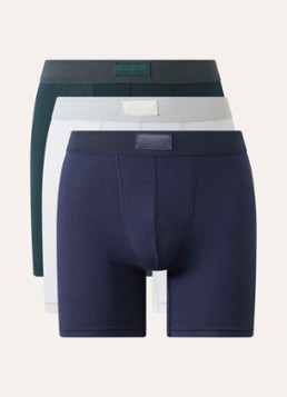 SKIMS Heren Skims Cotton 5" boxershorts in 3-pack in de kleur Donkerblauw, maat: S
