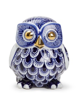 POLSPOTTEN Uil spaarpot 20 cm Blauw - Deal