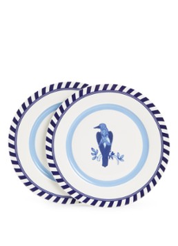 POLSPOTTEN Bird dinerbord 27 cm set van 2 Blauw