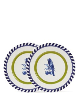POLSPOTTEN Bird dinerbord 27 cm set van 2 Groen - Deal