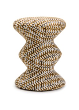 POLSPOTTEN Geo Zig Zag kruk 47 cm Oranje - Deal