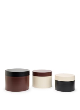 POLSPOTTEN Round metal opbergdoos set van 3 Bruin - Deal