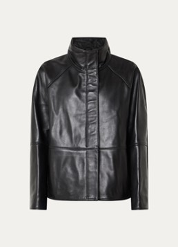 Soeur Dames Gamma jack van lamsleer met opstaande kraag en steekzakken in de kleur Zwart, maat: 40