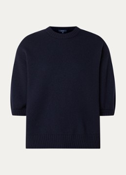 Soeur Dames Lise fijngebreide trui in merino wolblend in de kleur Donkerblauw, maat: 40