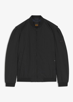 BOSS Heren Bomber jack met logo in de kleur Zwart
