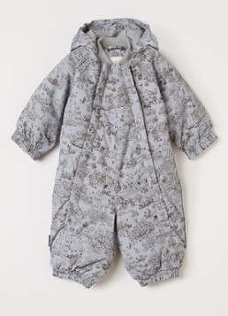 MarMar COPENHAGEN Meisjes Oriel gewatteerd babypak met print in de kleur Blauwgrijs, maat: 1Y/80