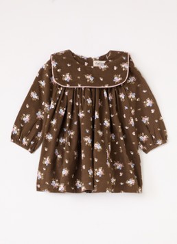 MarMar COPENHAGEN Meisjes Dulle jurk met bloemenprint in de kleur Bruin, maat: 80