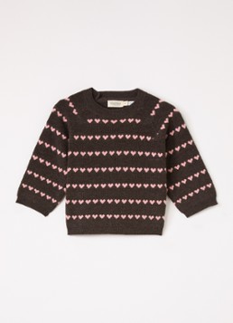 MarMar COPENHAGEN Meisjes Torin grofgebreide trui in merino wolblend in de kleur Bruin, maat: 98
