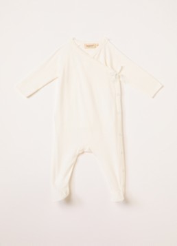 MarMar COPENHAGEN Meisjes Rubetta babypak met overslag in katoenblend in de kleur Gebroken wit, maat: 56