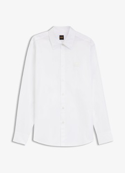 BOSS Heren Regular fit overhemd met logo in de kleur Wit