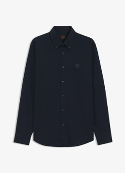 BOSS Heren Regular fit overhemd met logo in de kleur Blauw
