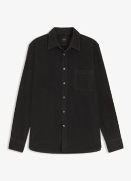 BOSS Heren Regular fit overhemd van corduroy in de kleur Zwart