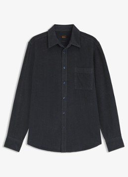 BOSS Heren Regular fit overhemd van corduroy in de kleur Blauw