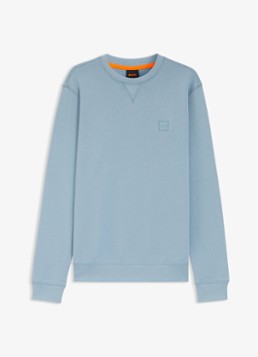 BOSS Heren Westart sweater met logo in de kleur Light /Pastel Blue-451 / Lichtblauw