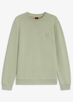 BOSS Heren Westart sweater met logo in de kleur Open Green-370 / Groen