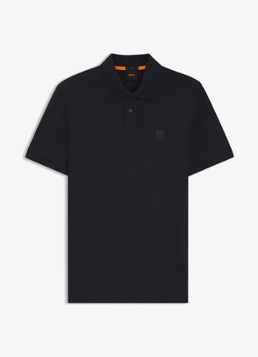 BOSS Heren Slim-fit polo van stretchkatoen met logopatch in de kleur Donkerblauw