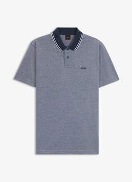 BOSS Heren Regular fit polo met logo in de kleur Open Blue-464