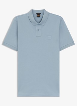 BOSS Heren Slim-fit polo van stretchkatoen met logopatch in de kleur Indigo