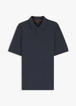 BOSS Heren Regular fit polo van katoen in de kleur Donkerblauw