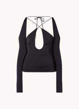 The Attico Dames Zane top met cut-out details in de kleur Zwart, maat: 40