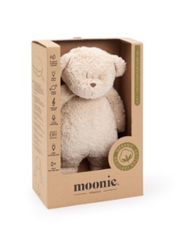 Moonie The Humming Friend Bear 2.0 muziekknuffel 28 cm in de kleur Bordeauxrood, maat: 28 CM