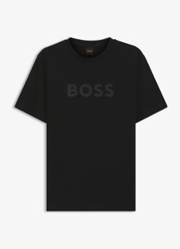 BOSS Heren T-shirt met logo in de kleur Zwart