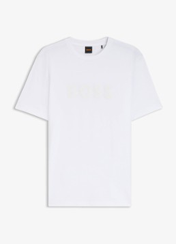 BOSS Heren T-shirt met logo in de kleur Wit