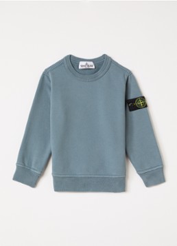 Stone Island Jongens 00001 sweater met logo in de kleur Staalblauw, maat: 92
