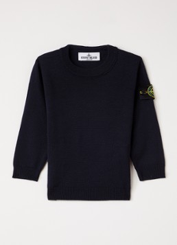 Stone Island Jongens 00009 fijngebreide pullover van scheerwol in de kleur Donkerblauw, maat: 98