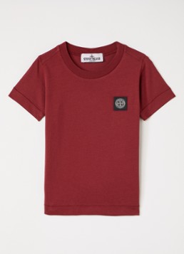Stone Island Jongens 00003 T-shirt met logo in de kleur Bordeauxrood, maat: 98