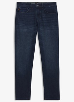 BOSS Heren Onyx tapered jeans met donkere wassing in de kleur Indigo