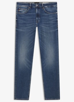 BOSS Heren Slim fit jeans met steekzakken in de kleur Donkerblauw