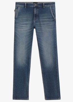 BOSS Heren Straight leg jeans met steekzakken in de kleur Denim