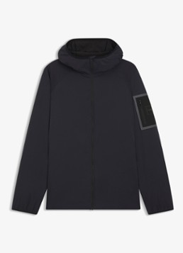 BOSS Heren Jas met capuchon en logo in de kleur Donkerblauw