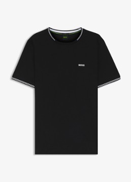BOSS Heren Taul T-shirt met logo en stretch in de kleur Zwart