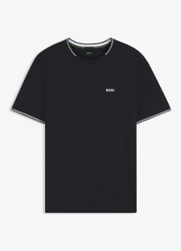 BOSS Heren Taul T-shirt met logo en stretch in de kleur Blauw