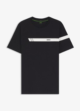 BOSS Heren T-shirt met logo in de kleur Donkerblauw