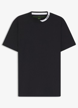 BOSS Heren T-shirt met logo in de kleur Donkerblauw