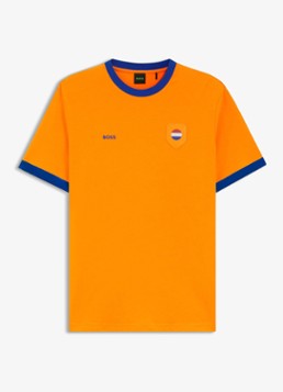 BOSS Heren T-shirt met logo in de kleur Bright Orange-821 / Oranje
