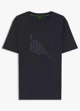 BOSS Heren T-shirt met logoprint in de kleur Blauw