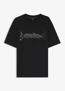 BOSS Heren T-shirt met logoprint in de kleur Zwart