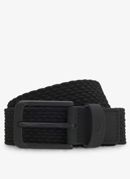 BOSS Heren Riem met leren details in de kleur Zwart