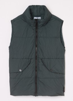 Stone Island Jongens G0123 gewatteerde bodywarmer met donsvulling in de kleur Bronsgroen, maat: 128