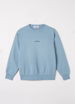 Stone Island Jongens 00018 sweater met logo- en backprint in de kleur Blauw, maat: 14J = 164