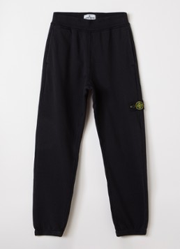 Stone Island Jongens Straight fit joggingbroek met logoborduring in de kleur Zwart, maat: 8J = 128
