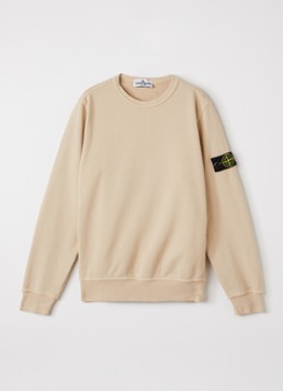 Stone Island Jongens S0040 sweater met logo in de kleur Beige, maat: 10J = 140