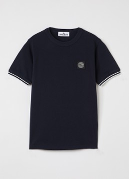 Stone Island 80538 T-shirt met logo in de kleur Donkerblauw, maat: 4J = 104